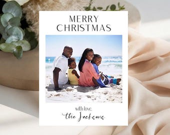 Christmas Photo Cards - Holiday Cards - Minimalist Christmas Cards - Holiday Photo Cards - Family Photo Christmas Card - Modern Holiday Card