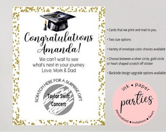 Graduation Scratch Off - Surprise Gift Voucher - Graduation Coupons - Gift Cards - Personalized Graduation Card - Graduation Gift Coupon