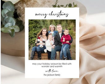 Christmas Photo Cards - Holiday Cards - Minimalist Christmas Cards - Holiday Photo Cards - Family Photo Christmas Card - Modern Holiday Card