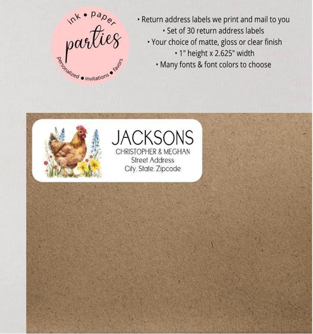 Chick Address Labels Chicken Farm Return Address Labels Personalized Custom - Etsy
