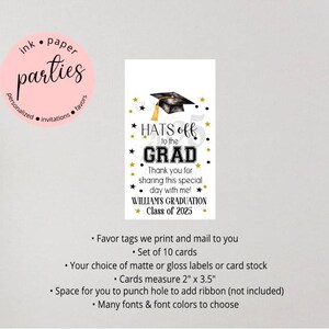 Graduation Favor Tag - Graduation Gift Tag, Graduation Party Favors - Graduate Party Favor - Thank You Tags - Graduation Thank You Tag