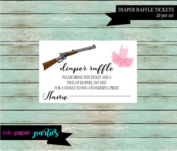 baby shower gender reveal rifle or ruffles party diaper raffle etsy