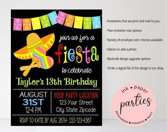 Faire-part Fiesta - Anniversaire nuptiale, Shower de bébé, mariage, fête de retraite - Faire-parts Fiesta - Faire-parts Fiesta mexicaine