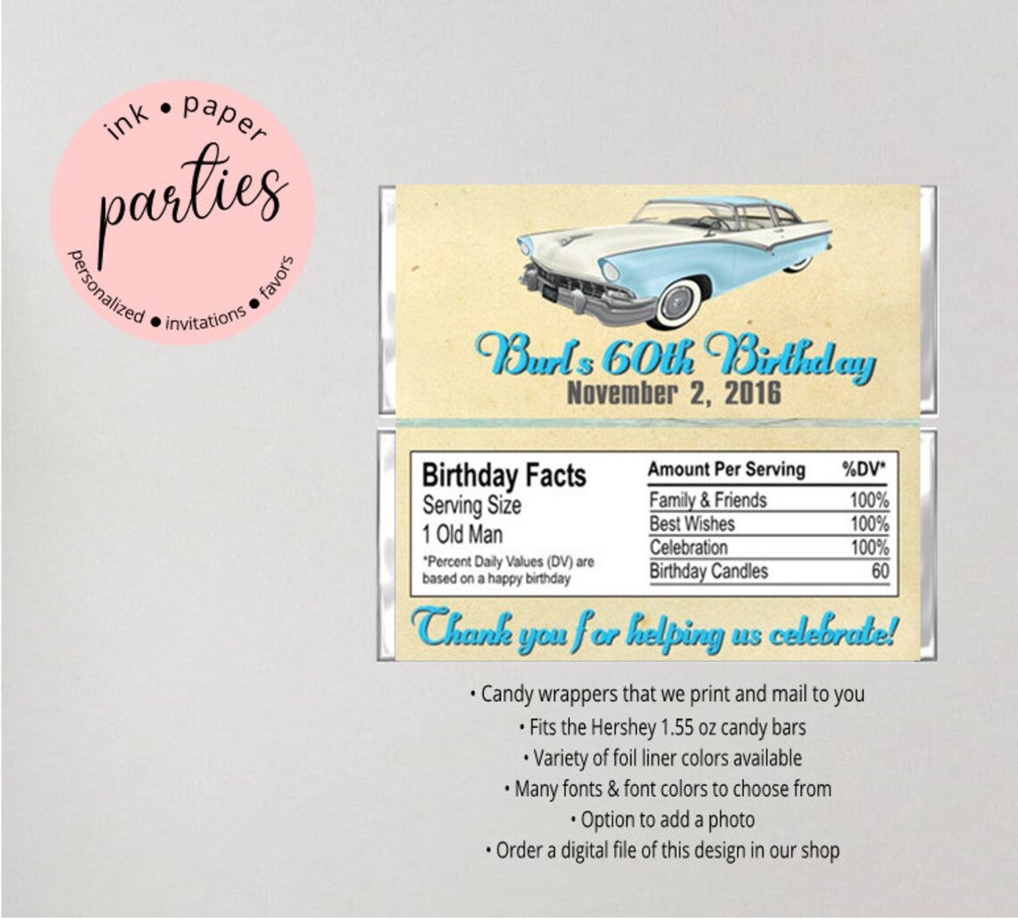 Classic Car Vintage Antique Party Birthday Party Candy - Etsy