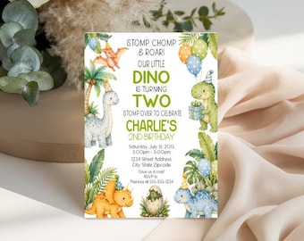 Dinosaur Invitation - T-Rex, Dinosaurs Birthday Party Invitation - Personalized Dinosaur Party Invitations - Dinosaur Birthday Invitations