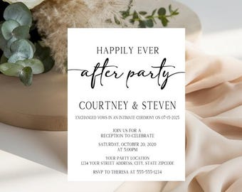Happily Ever After Party Invitation - Wedding Invitations - Elopement, Wedding Reception Invitations - Happily Ever After Party Invitations