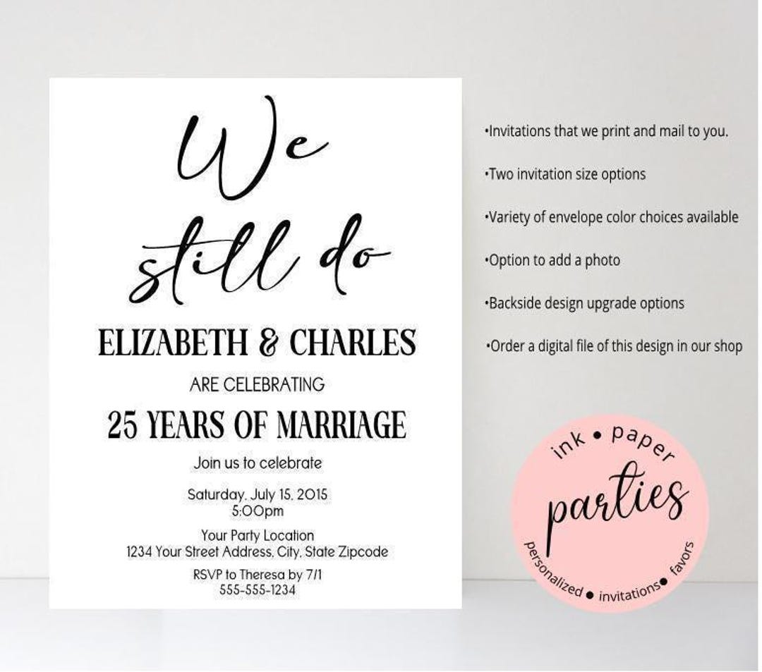 We Still Do Invitation - Anniversary Invitation - Wedding Invitations ...