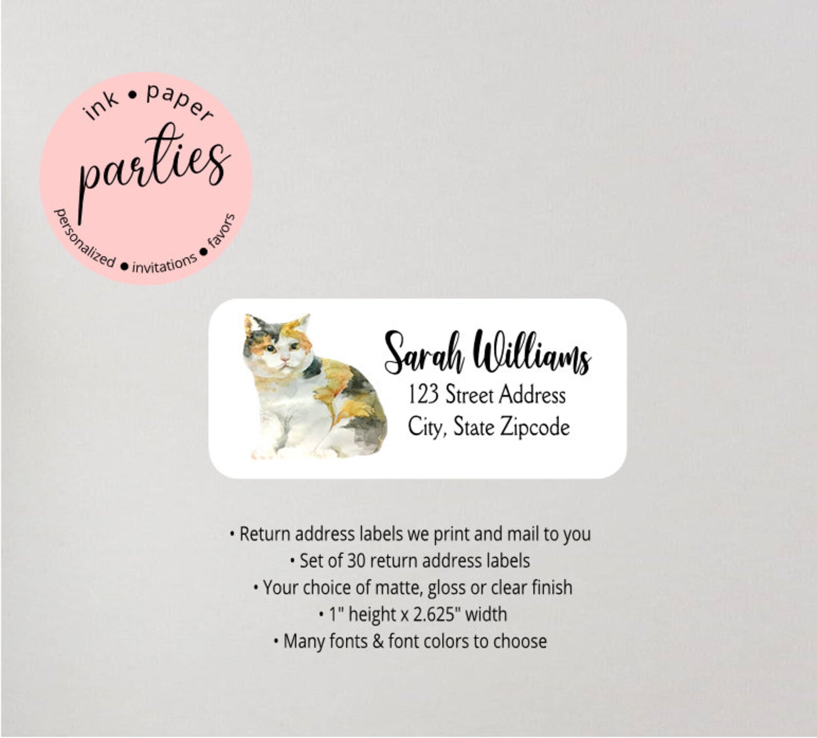 Cat Kitten Cats Pets Animals Return Address Labels Etsy