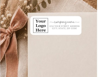 Etiquetas de dirección de retorno para su negocio con su logotipo - Etiquetas de dirección con su diseño - Etiquetas de dirección con su foto - Pegatinas de dirección personalizadas para negocios