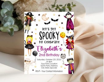 Halloween Invitations - Halloween Costume Party Invitation - Halloween Birthday Party Invitation - Personalized Halloween Kids Party Invites