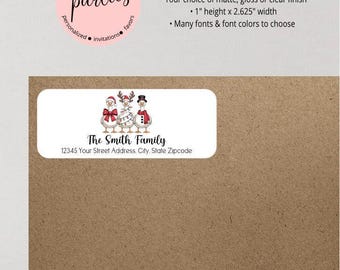 Christmas Return Address Labels, Christmas Address Labels - Holiday Address Labels - Holiday Goose Address Stickers - Christmas Stickers