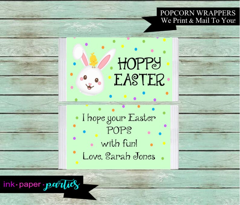 Easter Bunny Rabbit Ears Party Popcorn Party Wrappers Favors Etsy