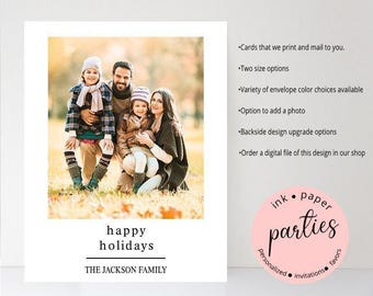 Cartes photo de Noël - Cartes de vœux - Cartes de Noël minimalistes - Cartes photo de Noël - Carte de Noël avec photo de famille - Carte de vœux moderne
