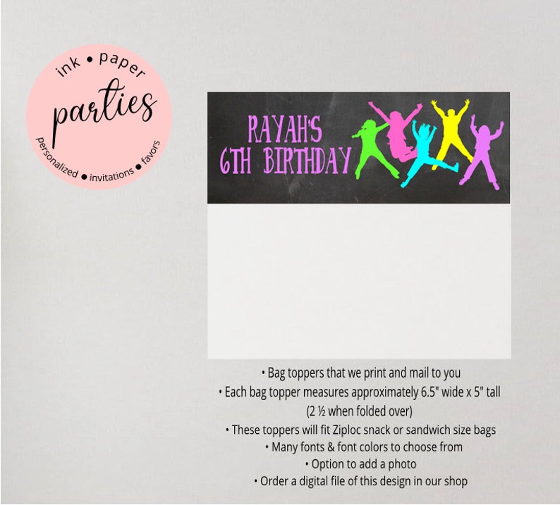 Jump Jumping Trampoline Birthday Party Favors Favor Favors Bag - Etsy