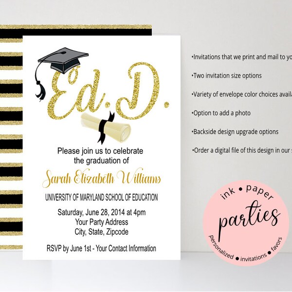 College Graduation Announcement Etsy