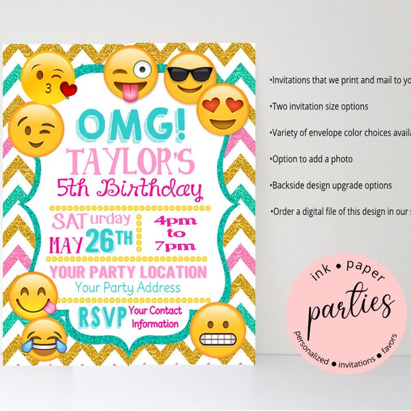 Poop Emoji Invitations - Etsy