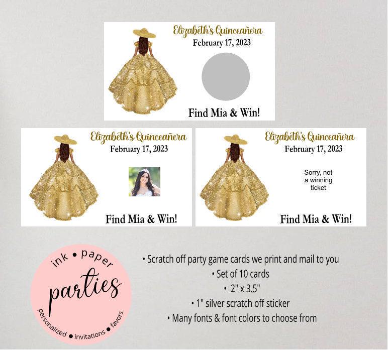 Quinceañera Mis Quince Birthday Party Scratch Off Tickets Cards Favor Favors Game - We Print and Mail to you!