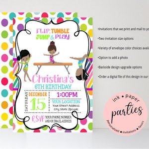 Gymnastics Invitation - Gymnastics Birthday Party Invitations - Gymnast Birthday Party Invites - Gymnastics Birthday Invites