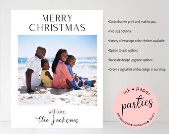 Cartes photo de Noël - Cartes de vœux - Cartes de Noël minimalistes - Cartes photo de Noël - Carte de Noël avec photo de famille - Carte de vœux moderne