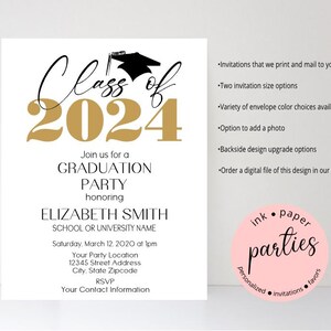 Graduation Invitation - Graduation, Graduate, Class of Invitations - Graduation Party Invites, Personalized Graduation Announcements
