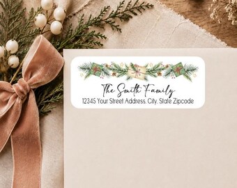 Christmas Return Address Labels, Christmas Address Labels - Holiday Address Labels - Holiday Christmas Address Stickers - Christmas Stickers