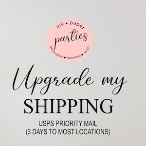 May include: Upgrade your shipping with USPS Priority Mail.  It takes 3 days to most locations.