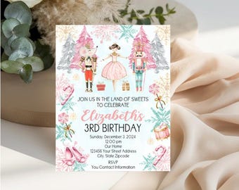 Invitación al ballet El Cascanueces - Tierra de Dulces - Cumpleaños, Baby Shower - Navidad, Invitación para Fiestas - Invitaciones para Fiestas Navideñas