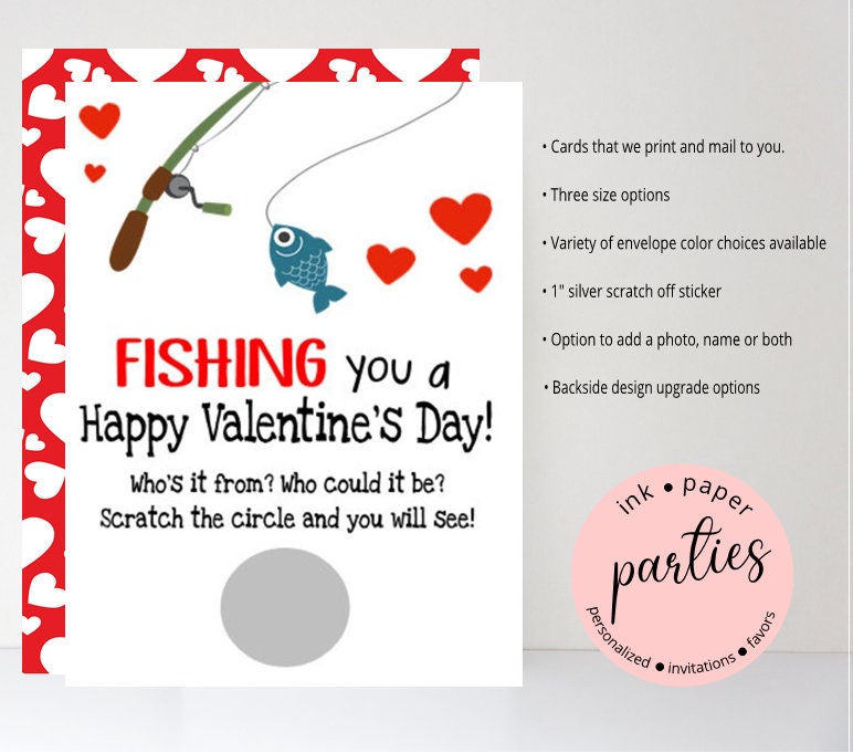 fishing Valentine's Day card, Valentine's Day card for him, fishing  greeting card, outdoorsman Valentine's Day card, card for fisher