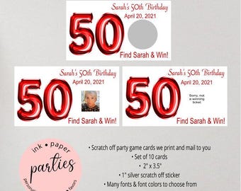 Birthday Retirement, Anniversary ~ANY AGE ~ Party Scratch Off Tickets Cards Favor Favors Game - We Print and Mail to you!