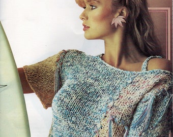 1980s Retro Cold Shoulder Crop Top Knitting Pattern (PDF)