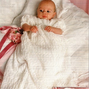 PDF knitting pattern, baby christening gown, lacy dress, weddings, occasions, party, instant download, digital download