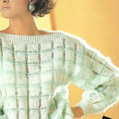 PDF Knitting Pattern Ladies Fashion Sweater Chunky Sizes - Etsy
