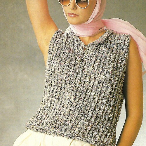 Knitting Pattern Pdf Women's Ladies Cotton Knit Etsy