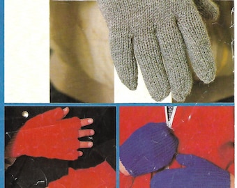 knitting pattern, gloves, mittens, mens, ladies, girls, boys, double knitting, pdf, digital download