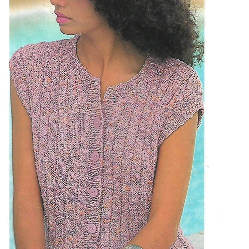 Knitting Pattern Pdf Women's Ladies Cotton Knit Top - Etsy UK