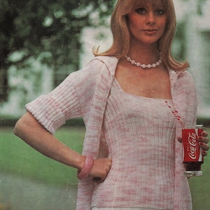 Retro Knit Jacket & Vest Pattern: Women&#39;s Double Knitting (PDF Download)