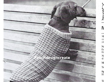 PDF knitting pattern Dachshund dog coat jacket sausage dog digital download, instant download