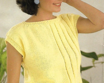 PDF knitting pattern womens ladies top sizes 30 to 40 in digital download, instant download