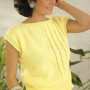PDF knitting pattern womens ladies top sizes 30 to 40 in digital download, instant download