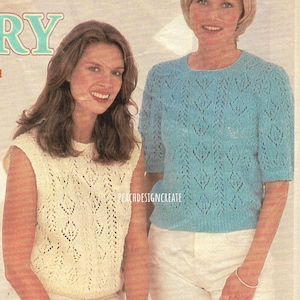 knitting pattern, pdf, women&#39;s ladies lacy top, sizes 32-42 inch digital download