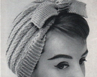 1950's Vintage Knitting Pattern, Ladies Women's Hat, Cap, Bow, Beanie Style, Retro Hat, Double Knitting, Knitted Hat, Instant Download, PDF - Etsy 1950's Vintage Knitting Pattern, Ladies Women's Hat, Cap, Bow, Beanie Style, Retro Hat, Double Knitting, Knitted Hat, Instant Download, PDF - Etsy