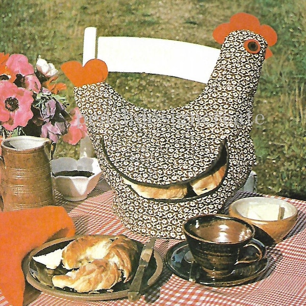 PDf digital download sewing pattern bread basket hen chicken homewear home kitchen home decor vintage collectors