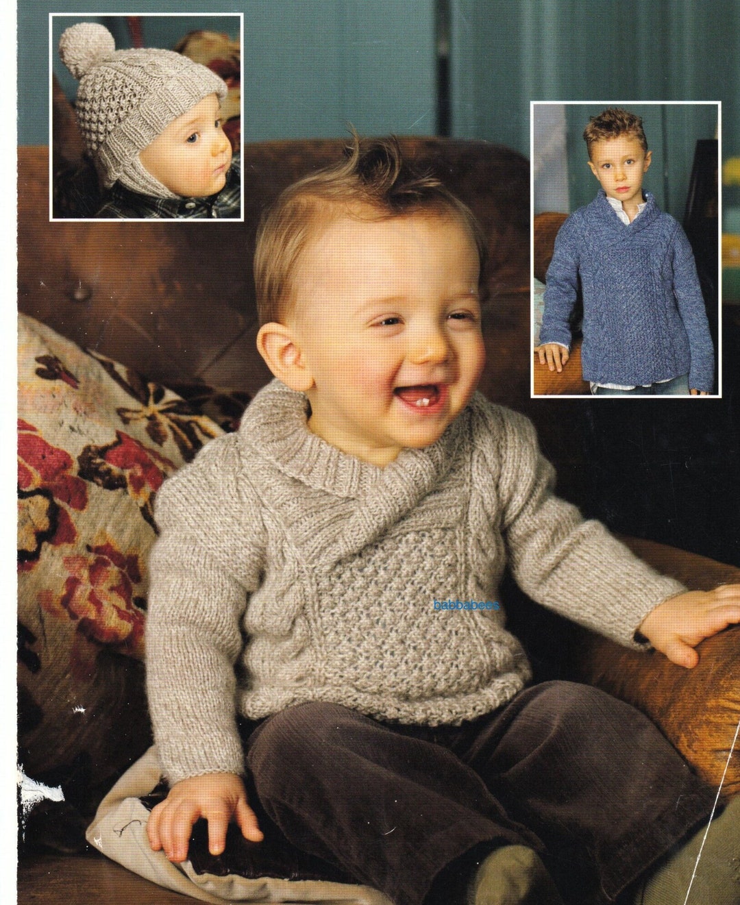 PDF Knitting Pattern Baby Boy Girl Toddler Cable Sweater - Etsy UK
