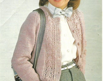 Girl's Lace Cardigan Knitting Pattern: Ages 2-10 (PDF Download)
