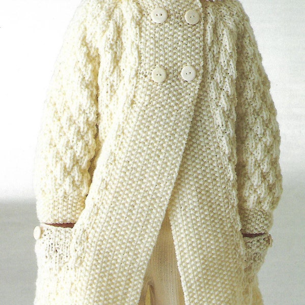 knitting pattern, pdf, girl's, boy's, chunky knit cardigan, ages 1 to 10 years, digital download, instant download