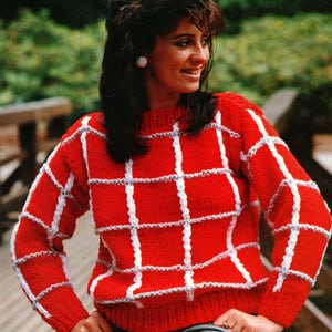 PDF knitting pattern, women&#39;s ladies sweater, chunky quick knit jumper, fashion knitting, instant download, digital download