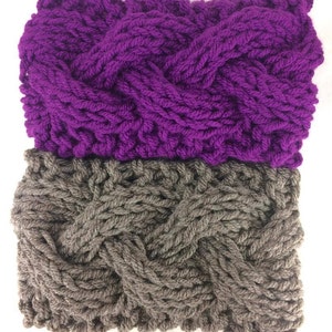 PDF Knitting Pattern - women&#39;s girls teens -  chunky braided headband - easy knit - cable knit - ear warmers - headband - ear warmer