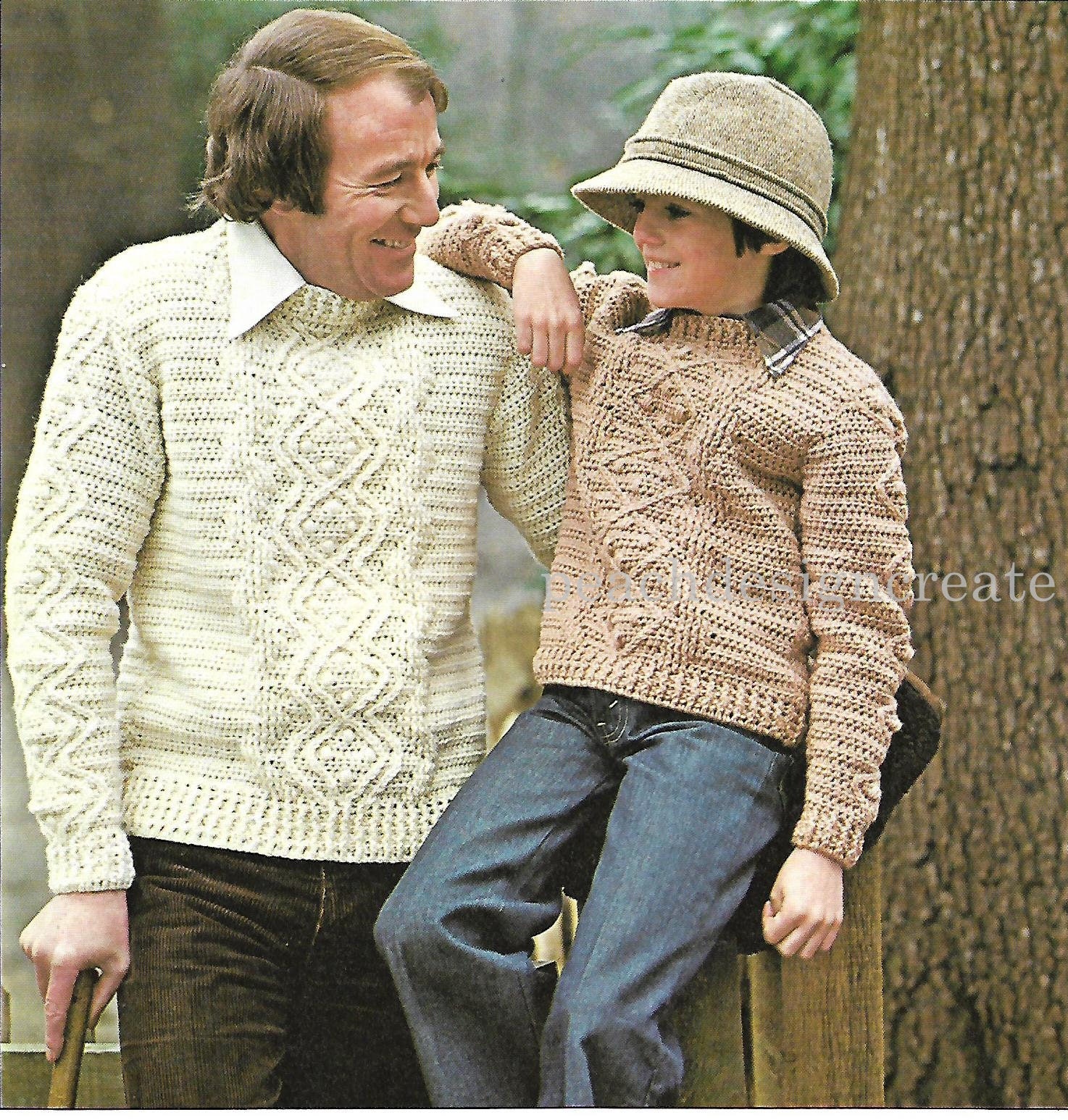 39 Crochet Sweater Patterns for Men You Can Wear Year After Year 10 crochet pattern mens ladies kids aran sweater jumper