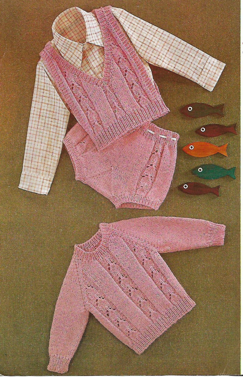 Knitting pattern baby girl's jumper slipover knickers Etsy