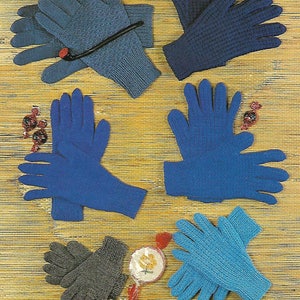 knitting pattern, gloves for the family, men&#39;s, women&#39;s, boy&#39;s, girl&#39;s, double knitting, pdf, digital download